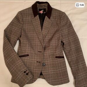 Plaid Blazer - Brown and Black